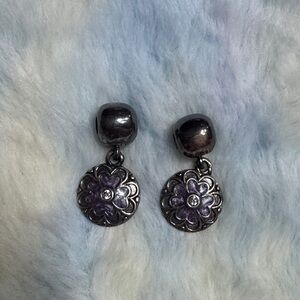 Pandora Set of purple clip dangle charms